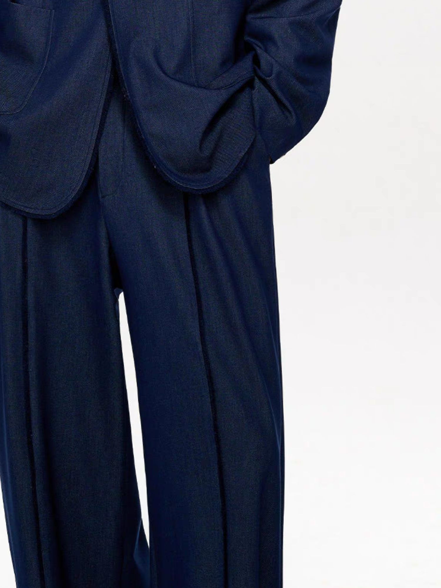 TIWILLTANG Classic Raw Edge Straight-Leg Trousers-Pants-S / 28-31”-Dark Gray-Free Shipping Leatheretro