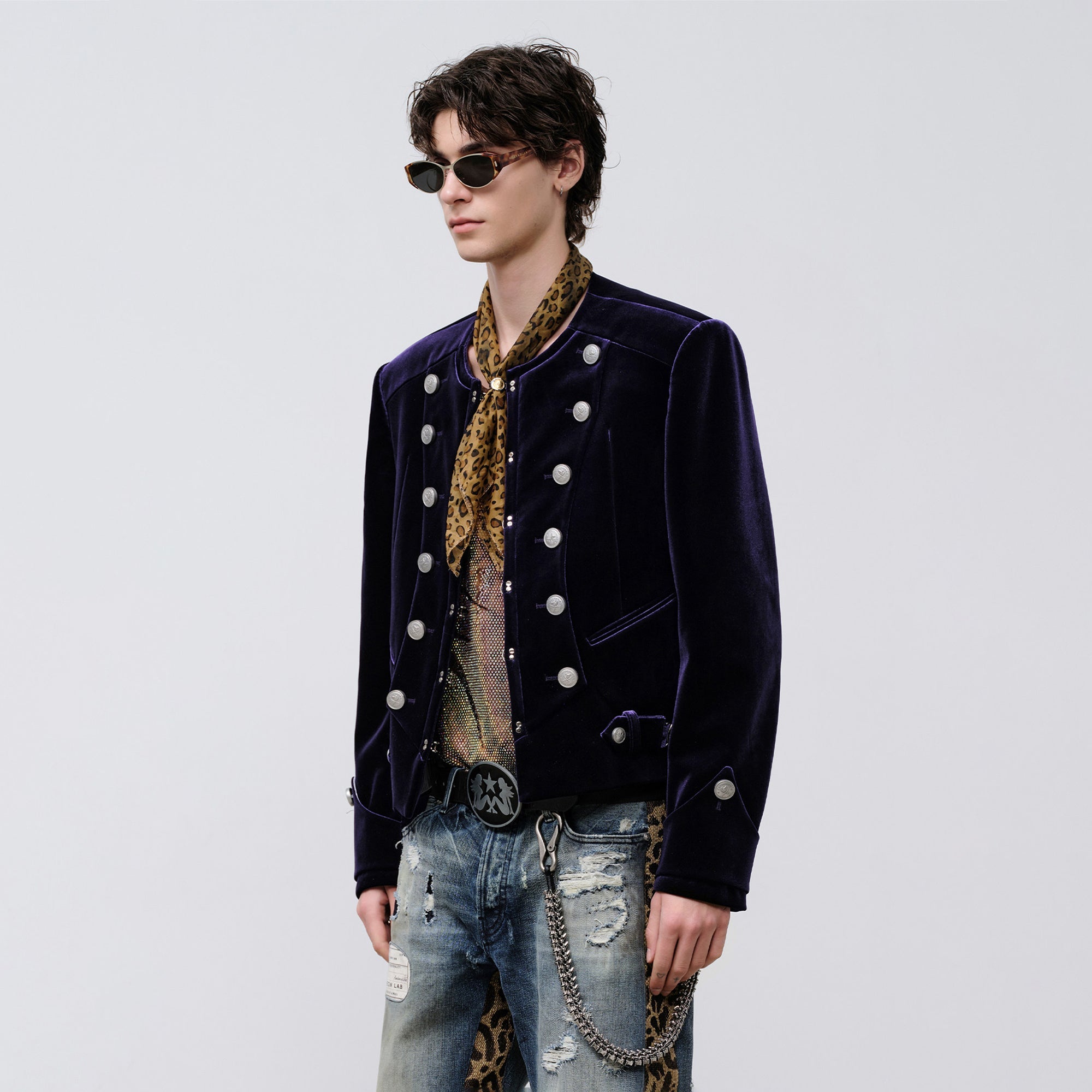 FACEONLAB Velvet Operatic Cropped Jacket Purple-Jacket-M (Preorder)-Free Shipping Leatheretro