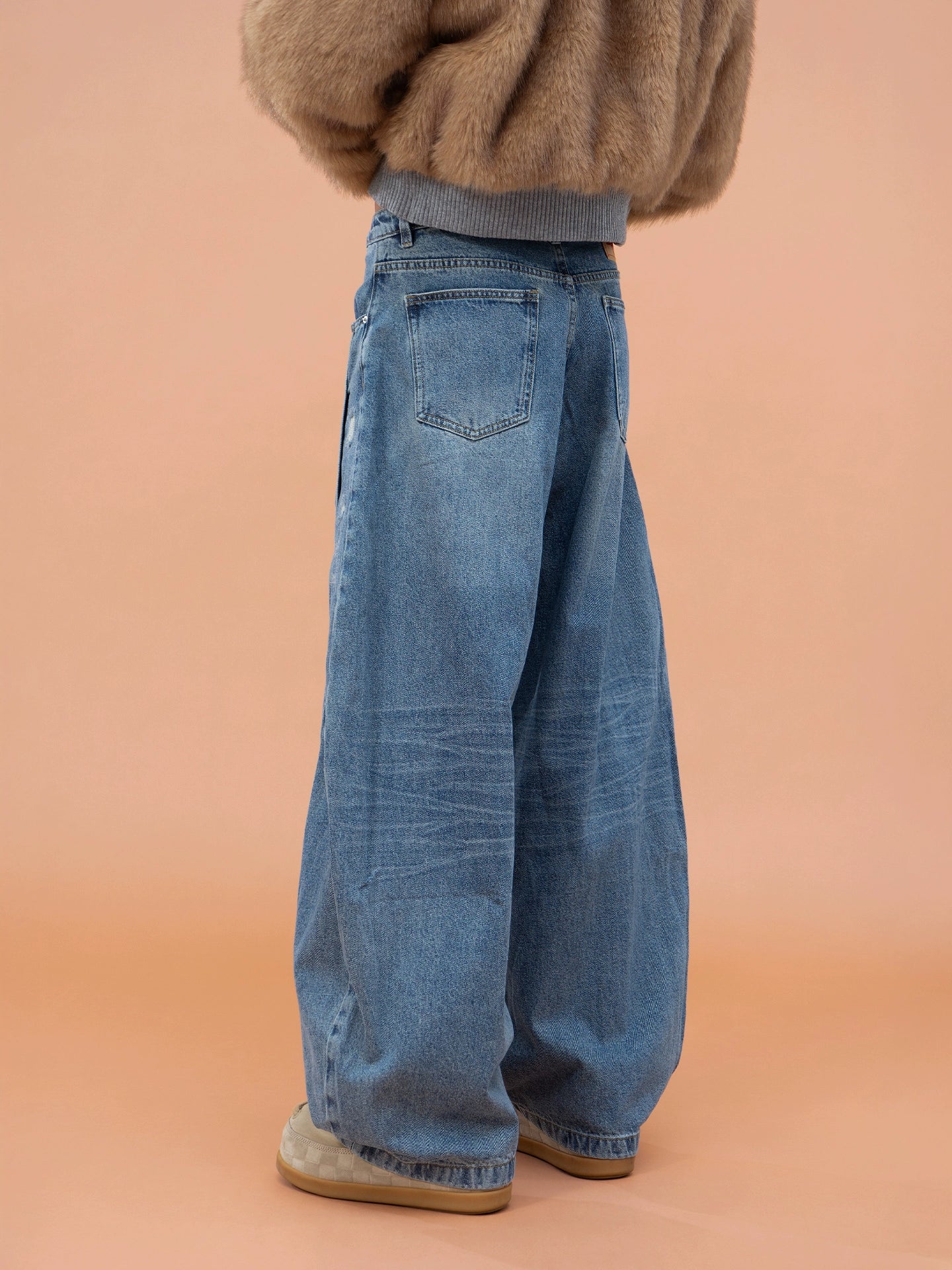 CLP Men's Distressed Cargo Jeans-Blue-M-Free Shipping Leatheretro