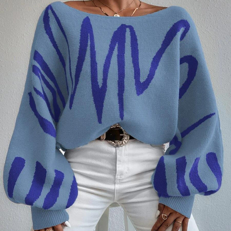 Designed Casual Knitted Pullover Sweaters-Sweater&Hoodies-Blue-S-Free Shipping Leatheretro