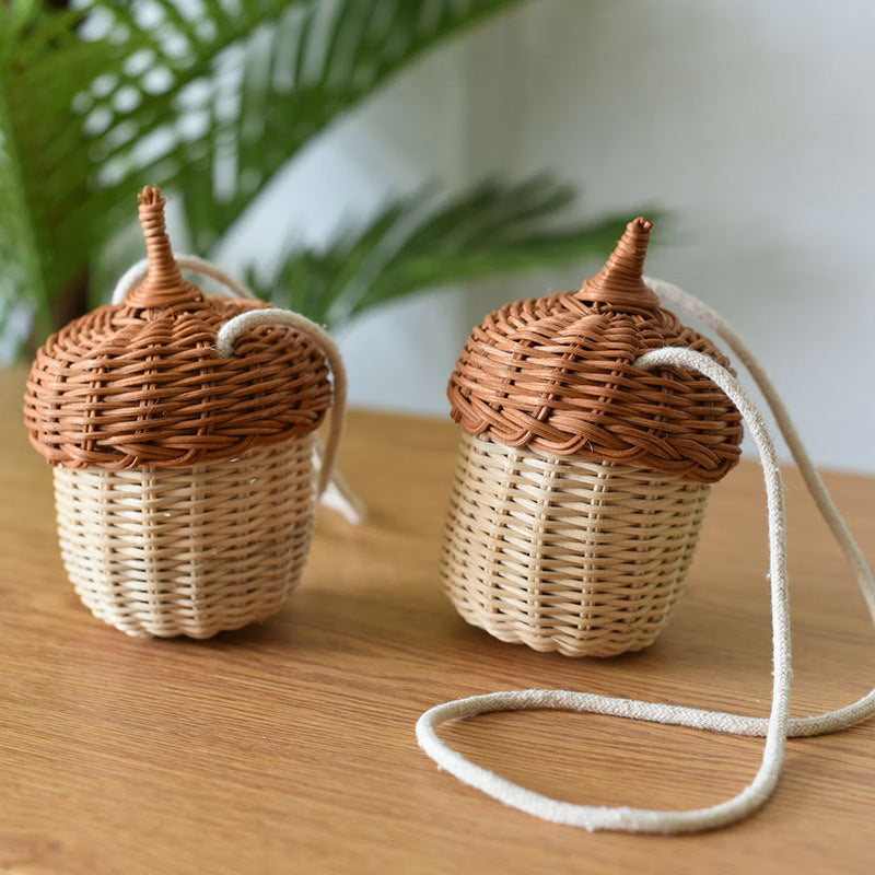 Mini Crossbody Woven Bag with Lid-Brown-Free Shipping Leatheretro