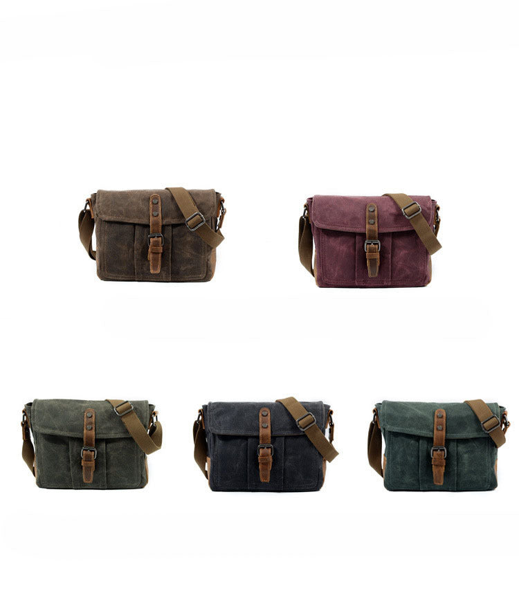 Vintage Crossbody Bag for Men – Casual Canvas Messenger Bag-dark gray-Free Shipping Leatheretro