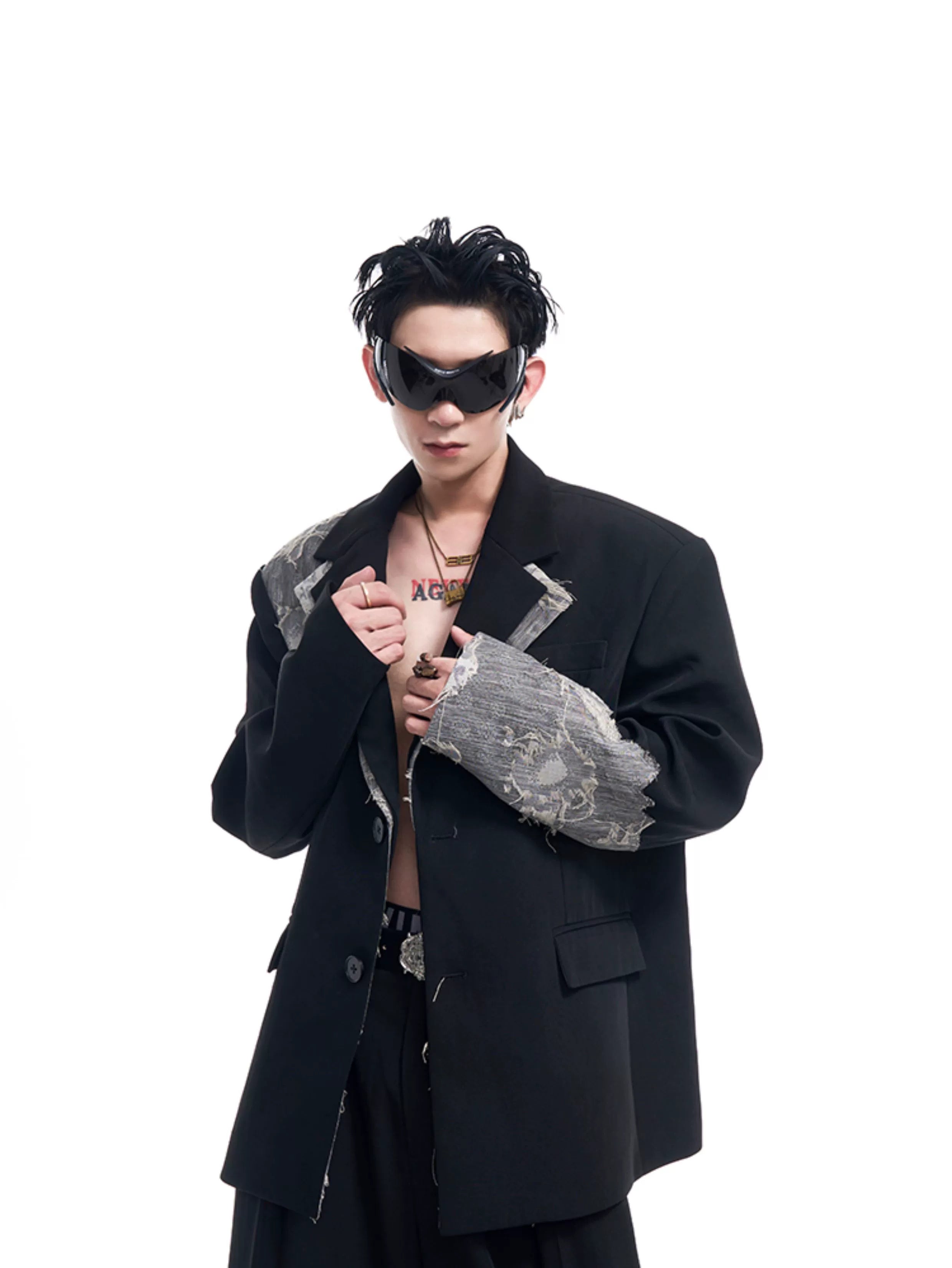 STARTEXCEEDEND Men's Luxury Slim-Fit Double-Breasted Blazer and Pants-Black Top-S 40-55kg-Free Shipping Leatheretro