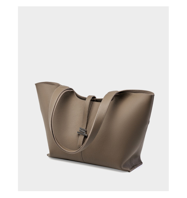 Premium Genuine Leather Bell Tote Bag-Handbags-Black-Free Shipping Leatheretro