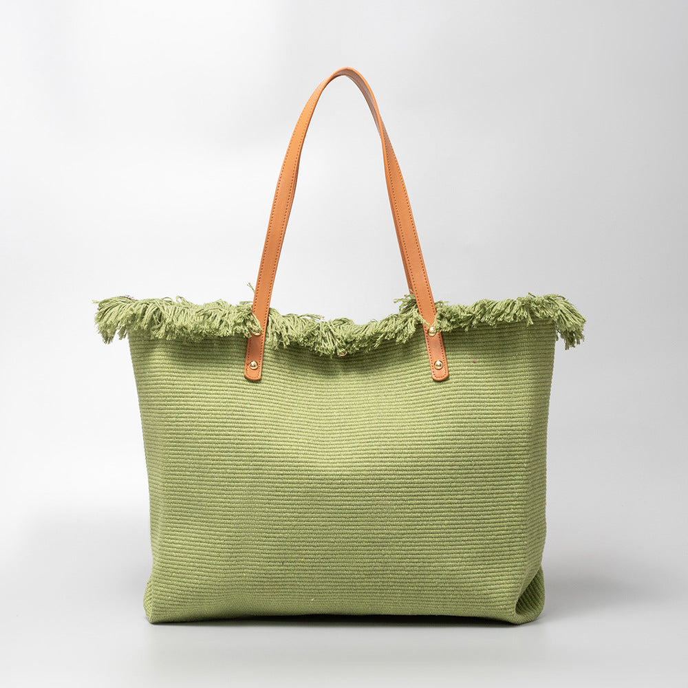 Large Capacity Canvas Tote Bag for Women-325-Light green-50*10*35CM-Free Shipping Leatheretro