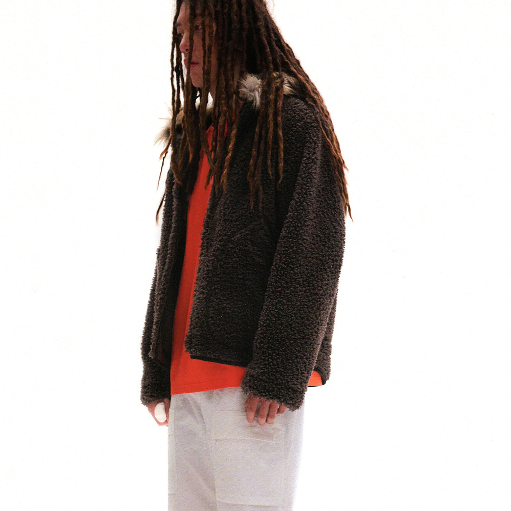 URBAN+FOREST Faux Fur Trim Sherpa Wool-Blend Hooded Jacket-Jacket-S-Beige-Free Shipping Leatheretro