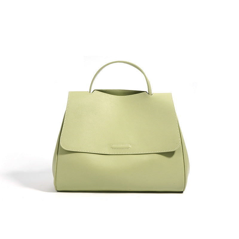 Women's Soft Leather Tote Bag-Tote Bags-Ice cream white-Free Shipping Leatheretro