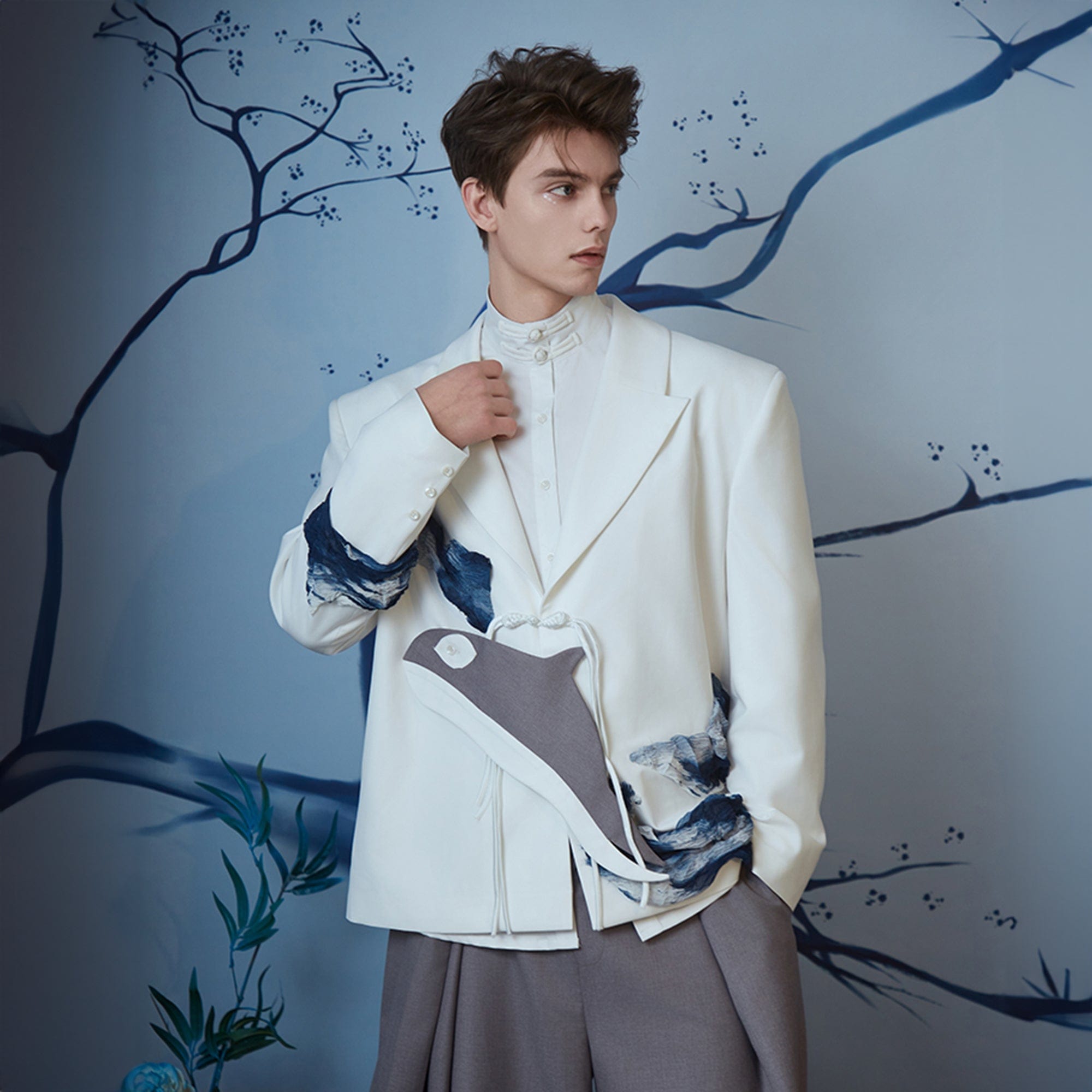 JIECHI Whale's Song Blazer-Jacket-M-Free Shipping Leatheretro