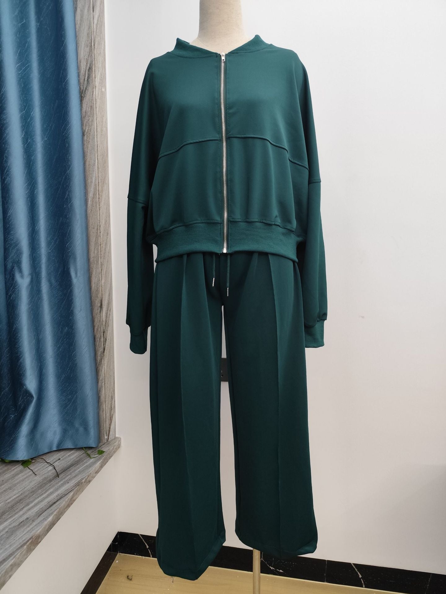 Fashion Women Spring Hoodies and Pants-suits-Green-S-Free Shipping Leatheretro