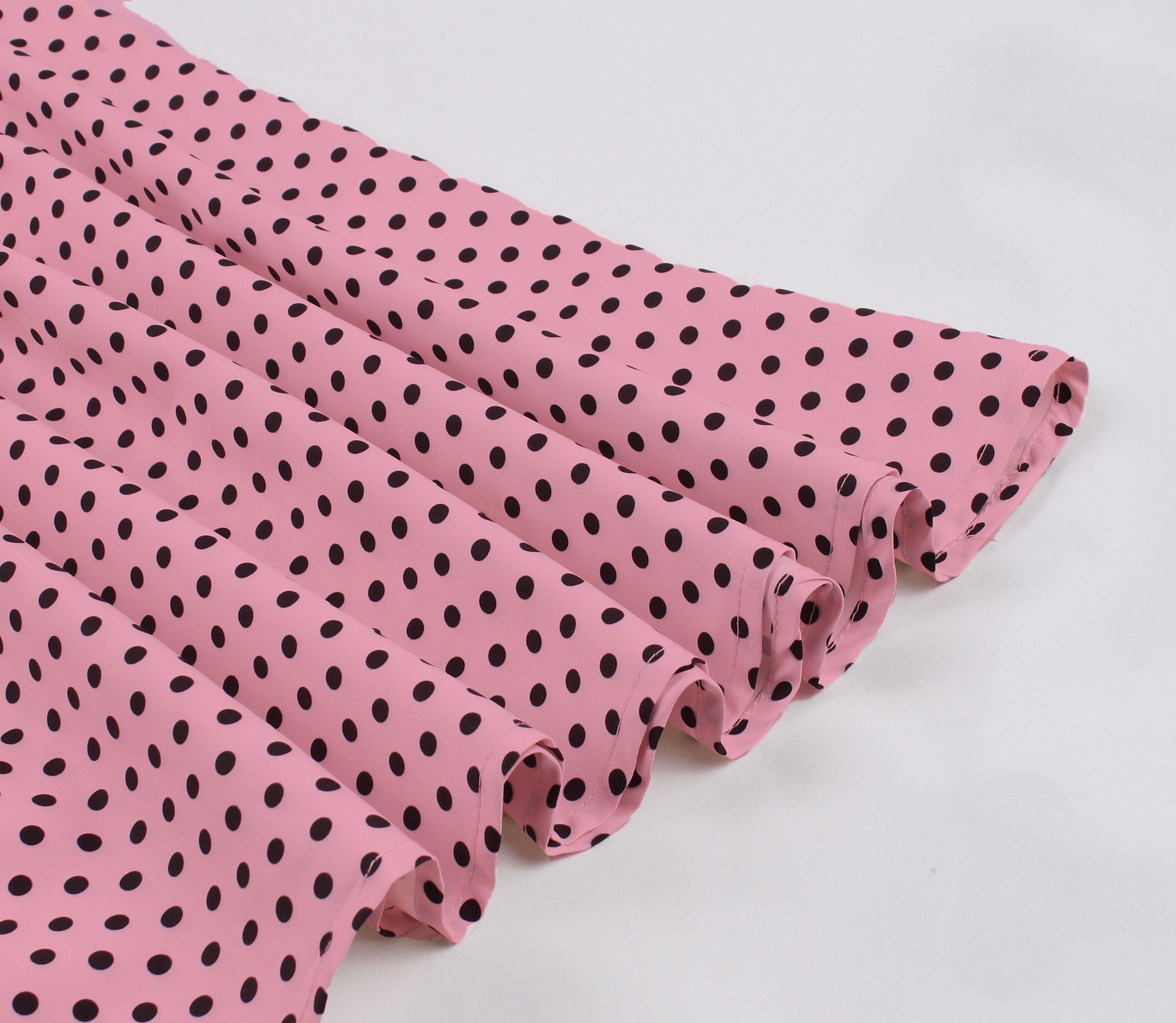 Vintage Polk Dot Short Sleeves Dresses-Dresses-Pink-S-Free Shipping Leatheretro