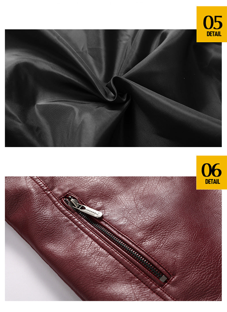 Men's Motorcycle Racing Faux Leather Jacket-red-EUR S-Free Shipping Leatheretro