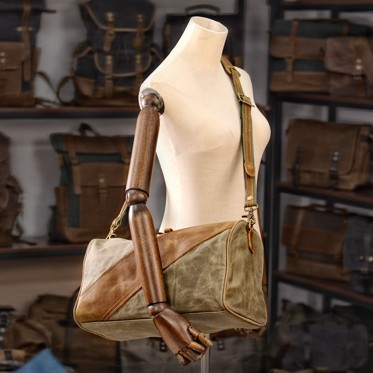 Canvas Crossbody Bag – Vintage Retro Messenger Bag for Men & Women-Messenger Bags-Khaki-Free Shipping Leatheretro