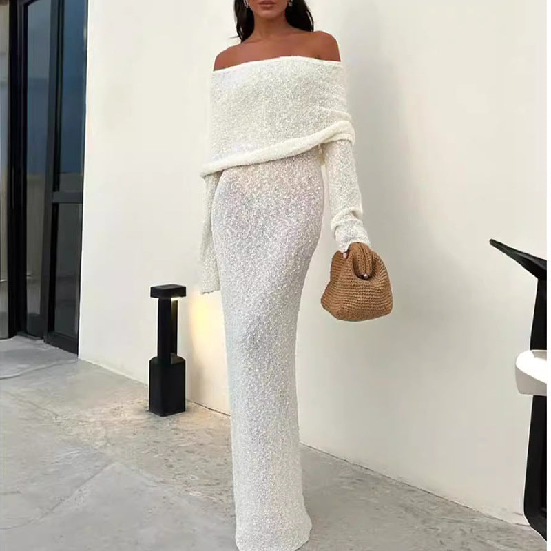 Sexy Off The Shoulder Summer Beach Long Dresses-Dresses-White-S-Free Shipping Leatheretro