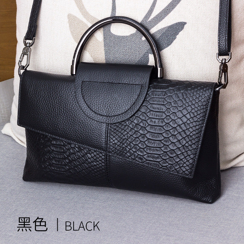 Genuine Leather Crossbody Bag for Women-Black-Free Shipping Leatheretro