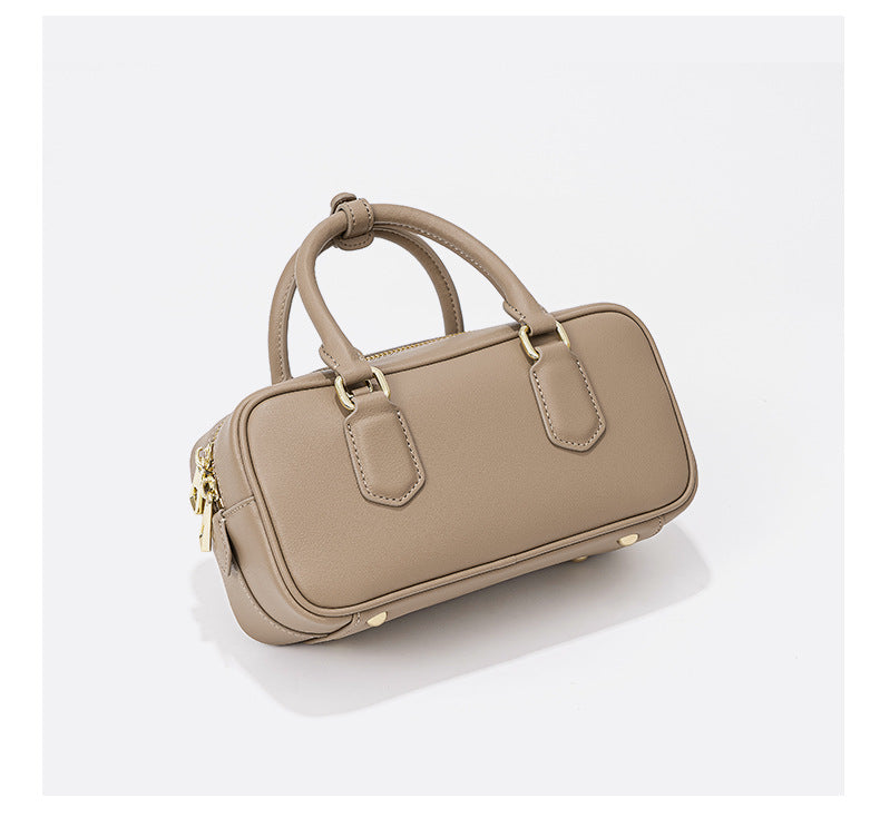 Stylish Pillow-Design Genuine Leather Shoulder Bag-Handbags-Gray-Free Shipping Leatheretro