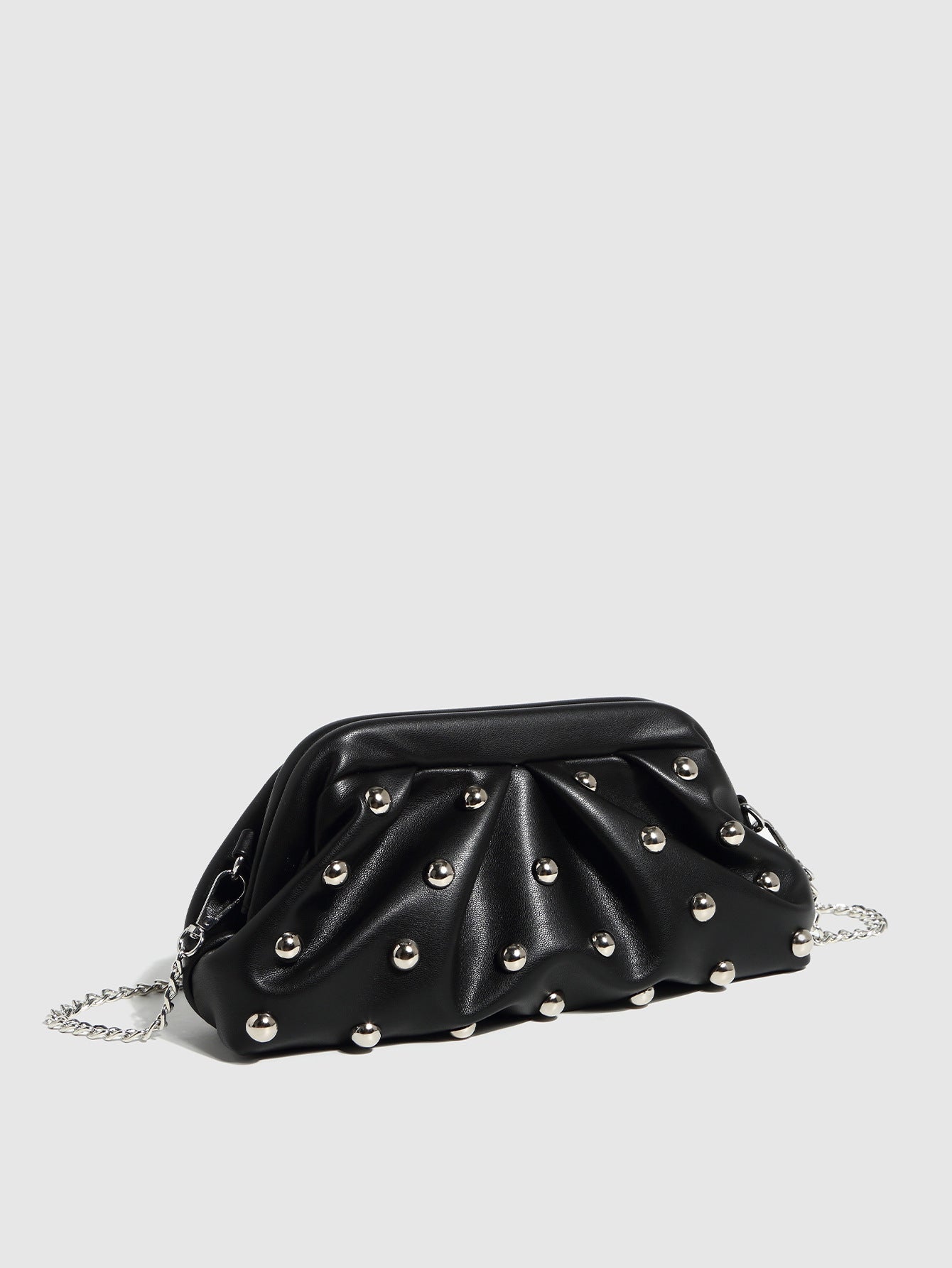 Women's Pleated Dumpling Bag-Black-Free Shipping Leatheretro