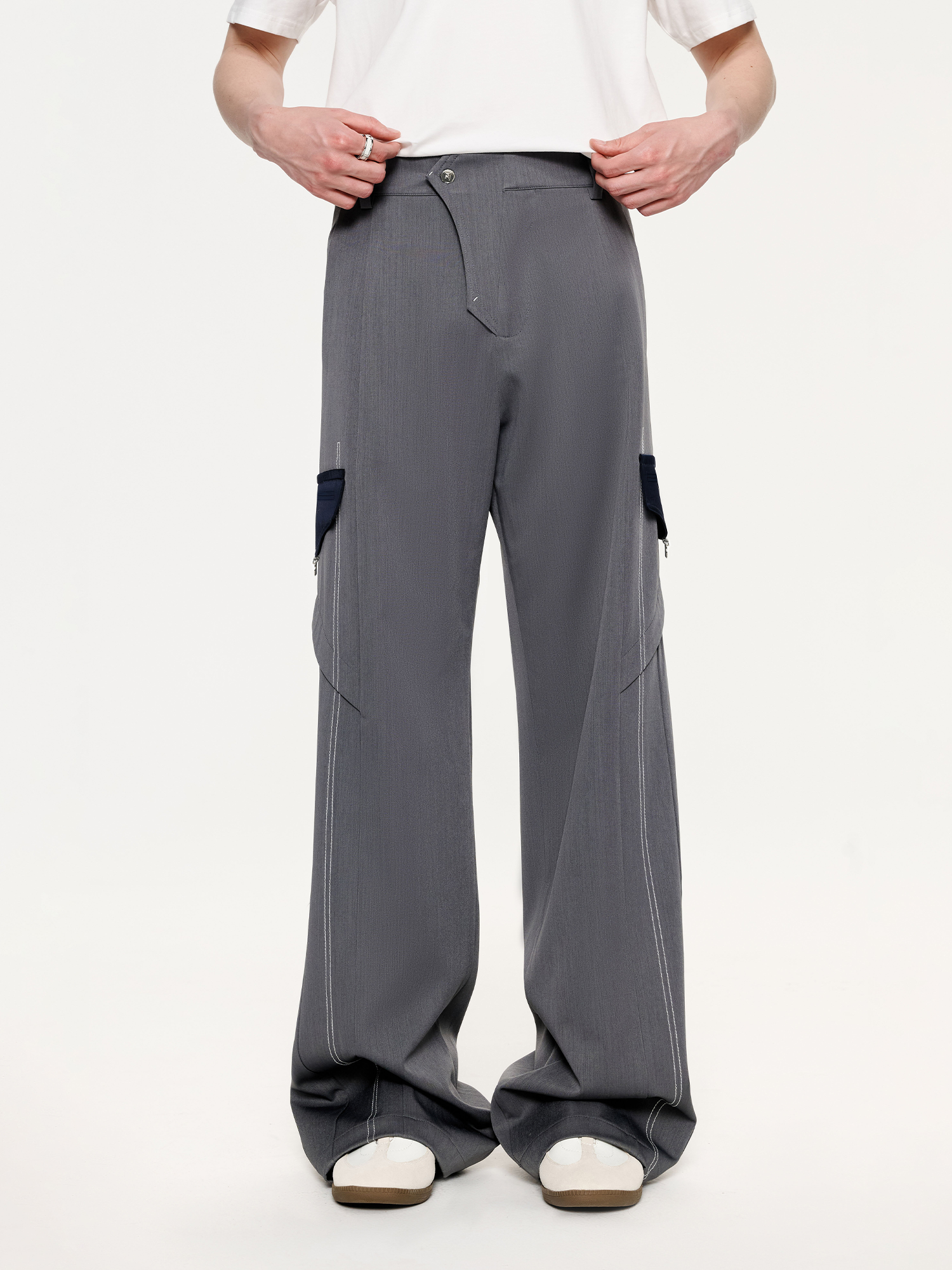 TIWILLTANG Draped Wide-Leg Trousers-Pants-S / 28-31”-Free Shipping Leatheretro