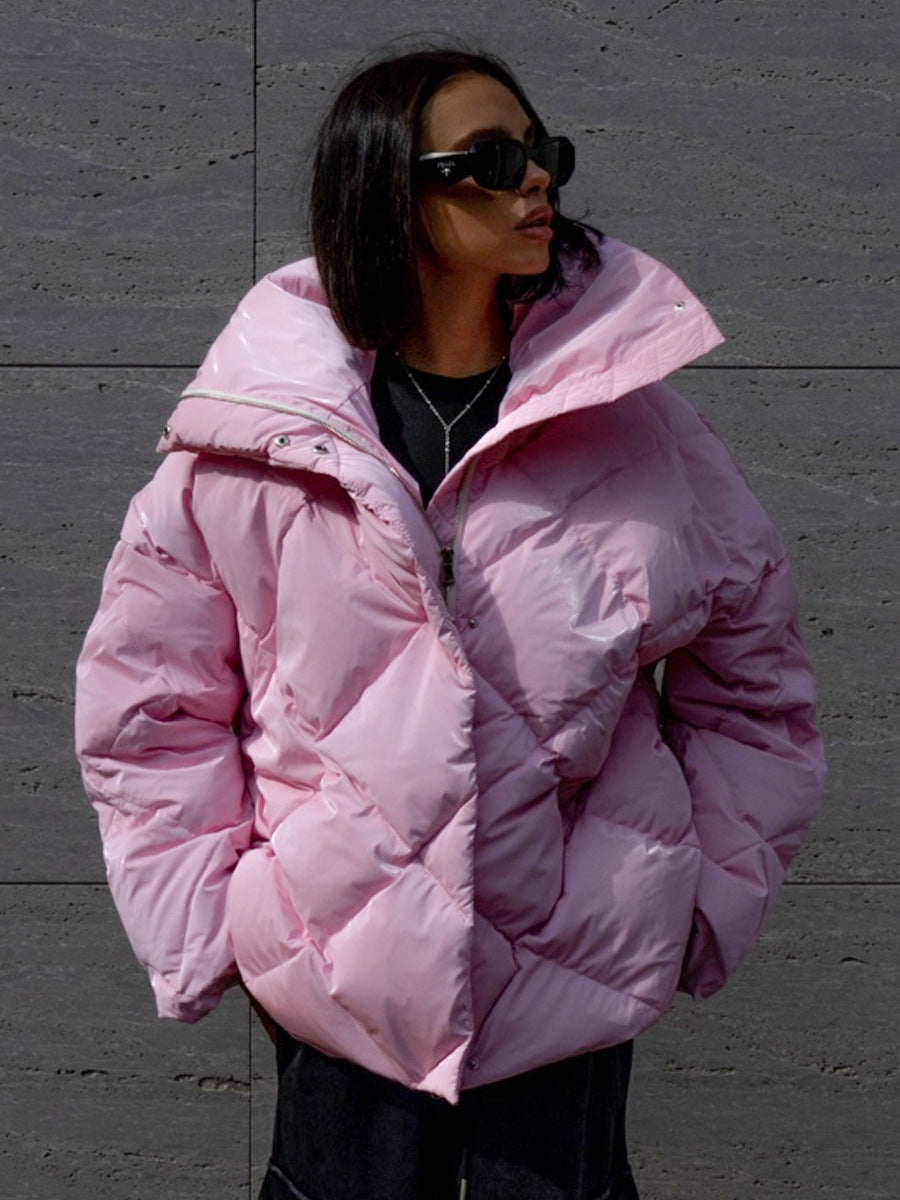 Fashion Casual Winter Cotton Jacket Coats-Outerwear-Pink-S-Free Shipping Leatheretro