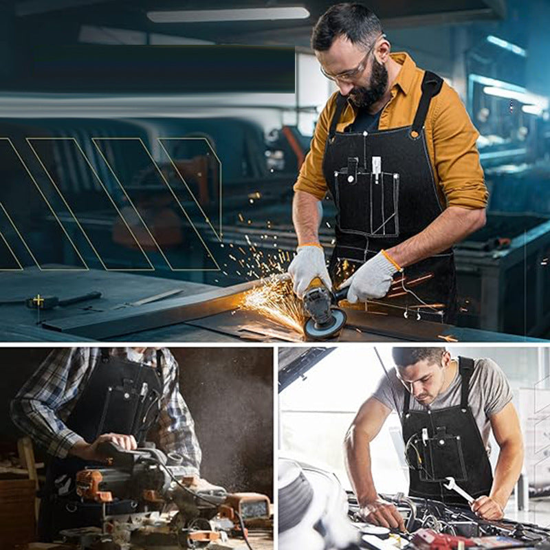 Flame-Resistant & Waterproof Work Apron-Apron-Brown-Free Shipping Leatheretro