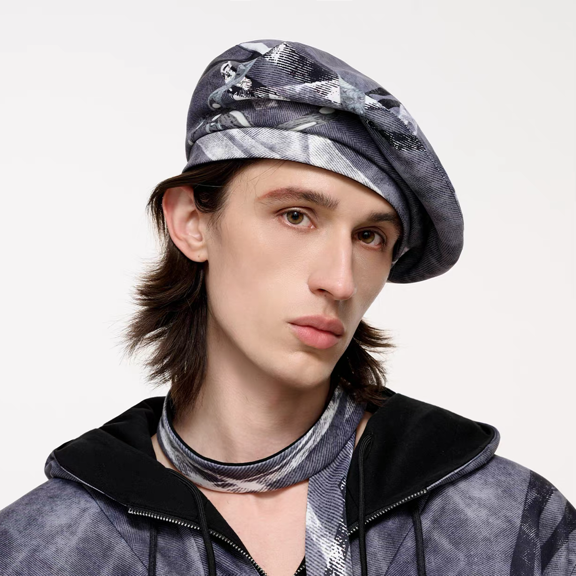 TIWILLTANG Abstract Reversible Graphic Beret-Hat, Cap, Beanie-One Size-Free Shipping Leatheretro