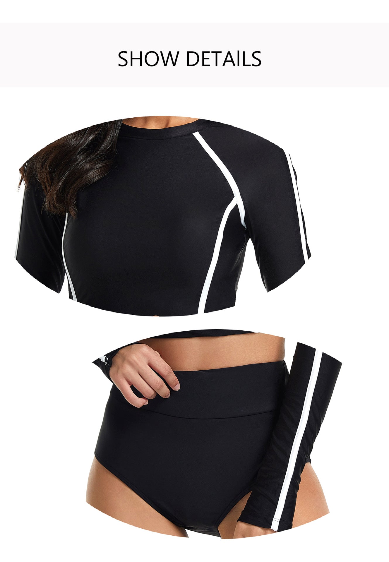 Sexy Long Sleeves Women Diving Swimsuits Surfing Suits-Swimwear-Black-S-Free Shipping Leatheretro