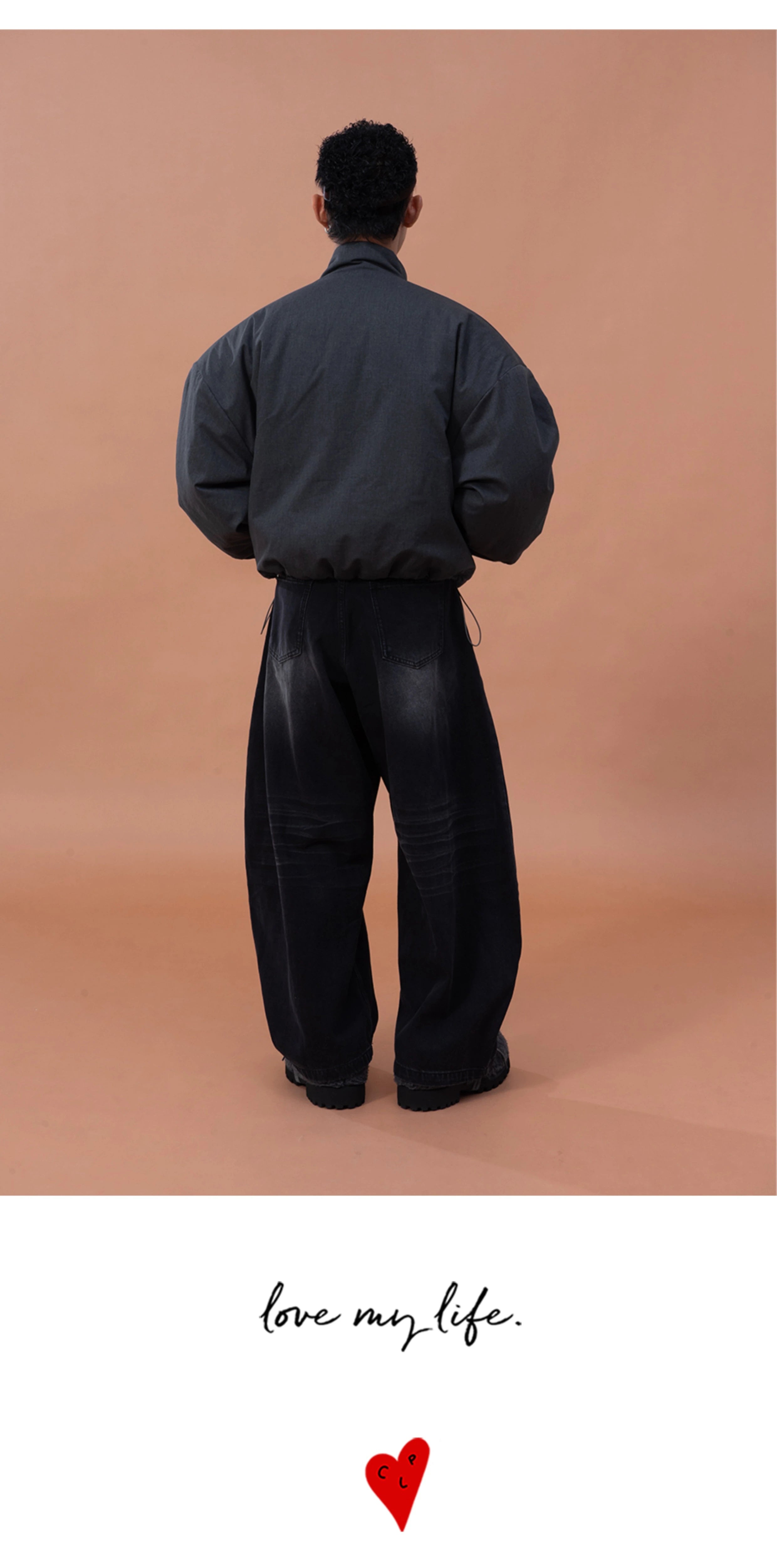 CLP Gray Oversized Sherpa-Lined Jacket for Men-Gray-M-Free Shipping Leatheretro