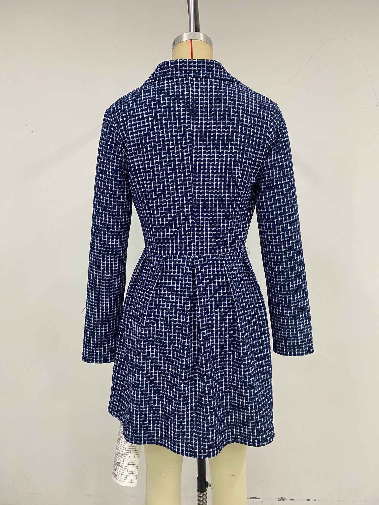 Fashion Plaid Winter Long Sleeves Dress Coats-Coats & Jackets-Black-S-Free Shipping Leatheretro