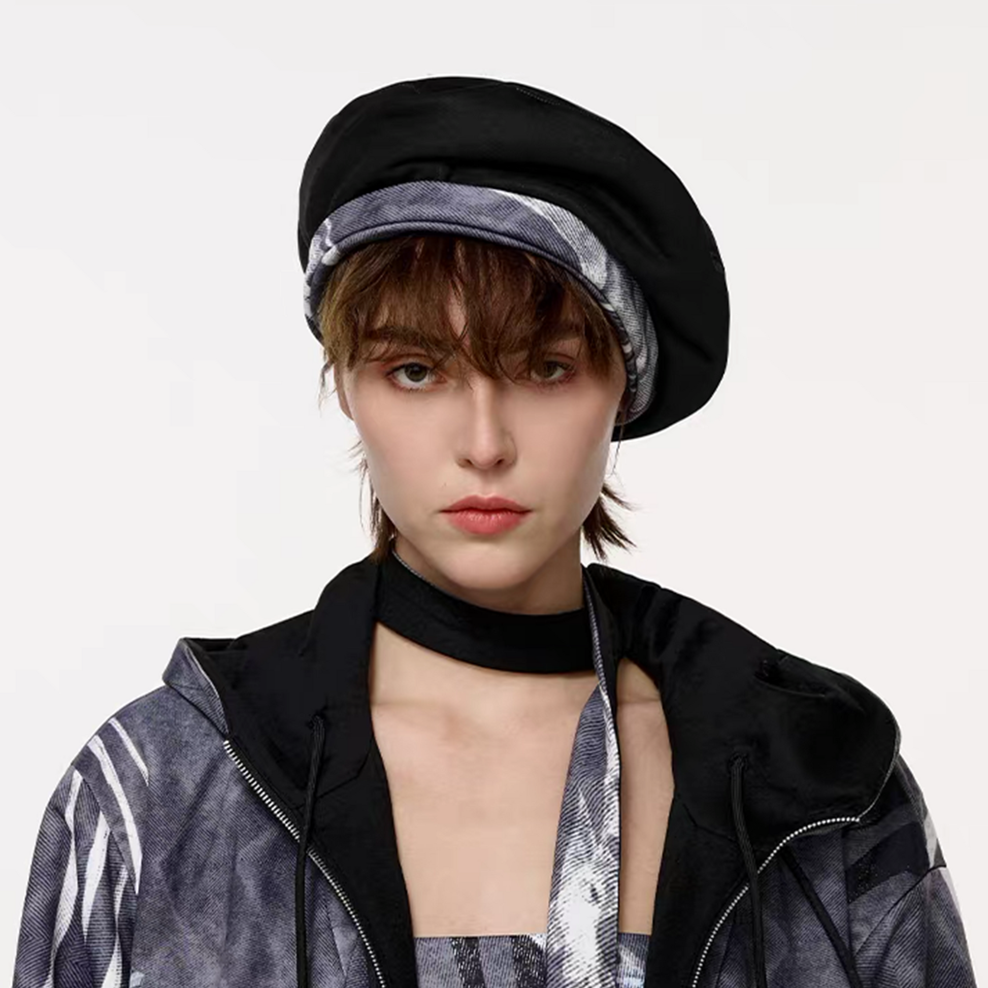 TIWILLTANG Abstract Reversible Graphic Beret-Hat, Cap, Beanie-One Size-Free Shipping Leatheretro