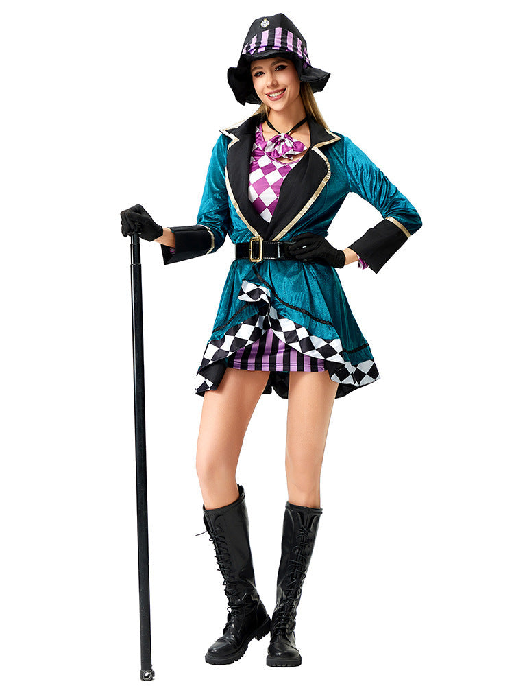 Halloween Circus Alice Mad Hatter Adult Magician Costume