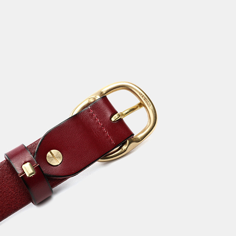 Women's 3.0" Wide Genuine Leather Belt-Green-105-125-Free Shipping Leatheretro