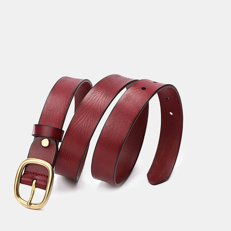 Women's 3.0" Wide Genuine Leather Belt-Green-105-125-Free Shipping Leatheretro