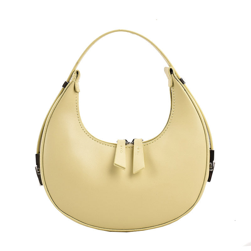 Fashion Moon Shaped Women Handbags-Handbags-Yellow-Free Shipping Leatheretro