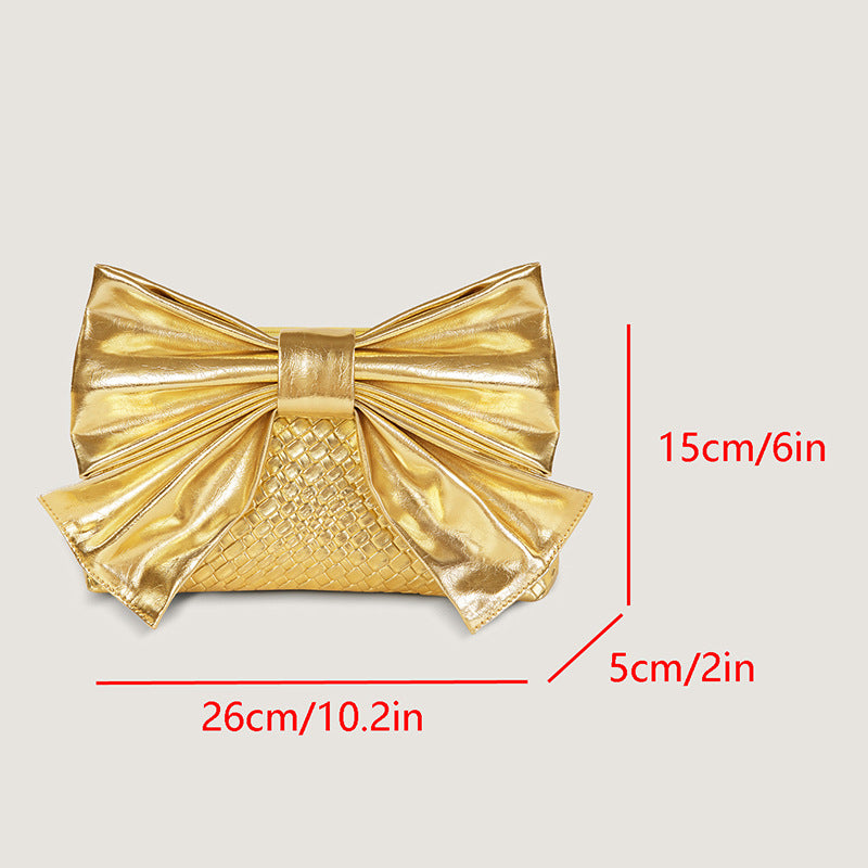 Stylish PU Leather Handwoven Shoulder Bag for Women-gold-26x15x5CM-Free Shipping Leatheretro