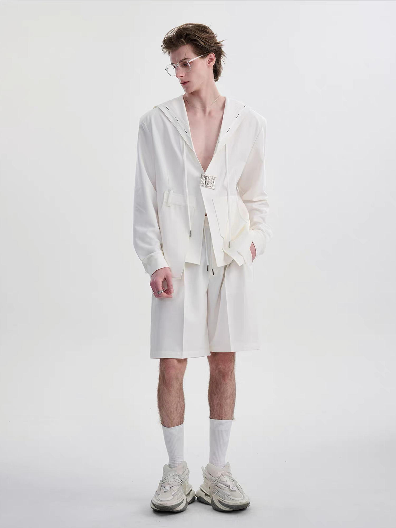 TIWILLTANG Minimal Sailor Collar Shirt-Shirt-S-White-Long-Free Shipping Leatheretro