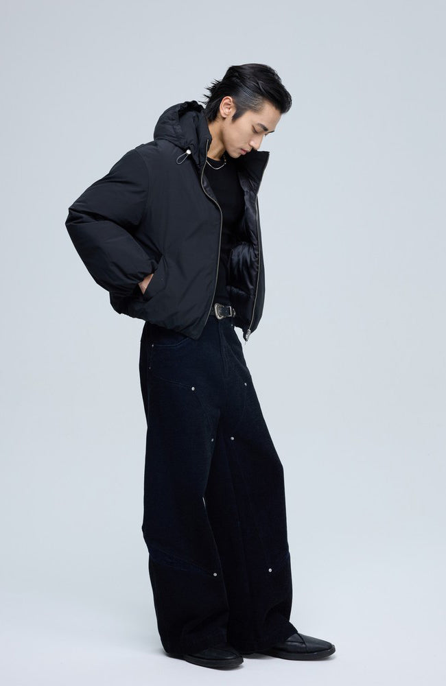 ALVNG AR ANTS Classic Detachable Hood Puffer Jacket-Jacket-S (Preorder)-Light Gray-Free Shipping Leatheretro