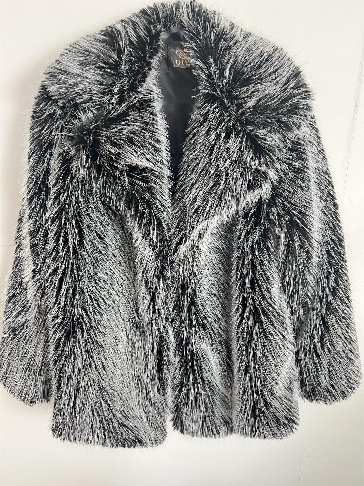 Fashion Faux Fur Winter Overcoats-Coats & Jackets-Gray-S-Free Shipping Leatheretro