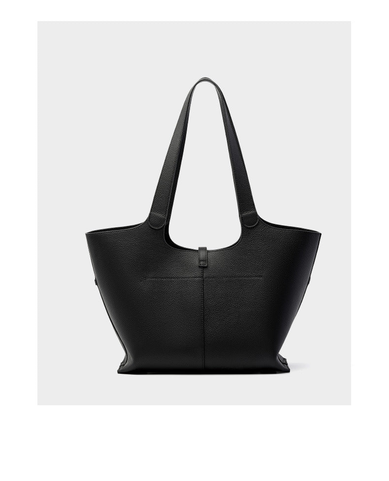 Premium Genuine Leather Bell Tote Bag-Handbags-Black-Free Shipping Leatheretro