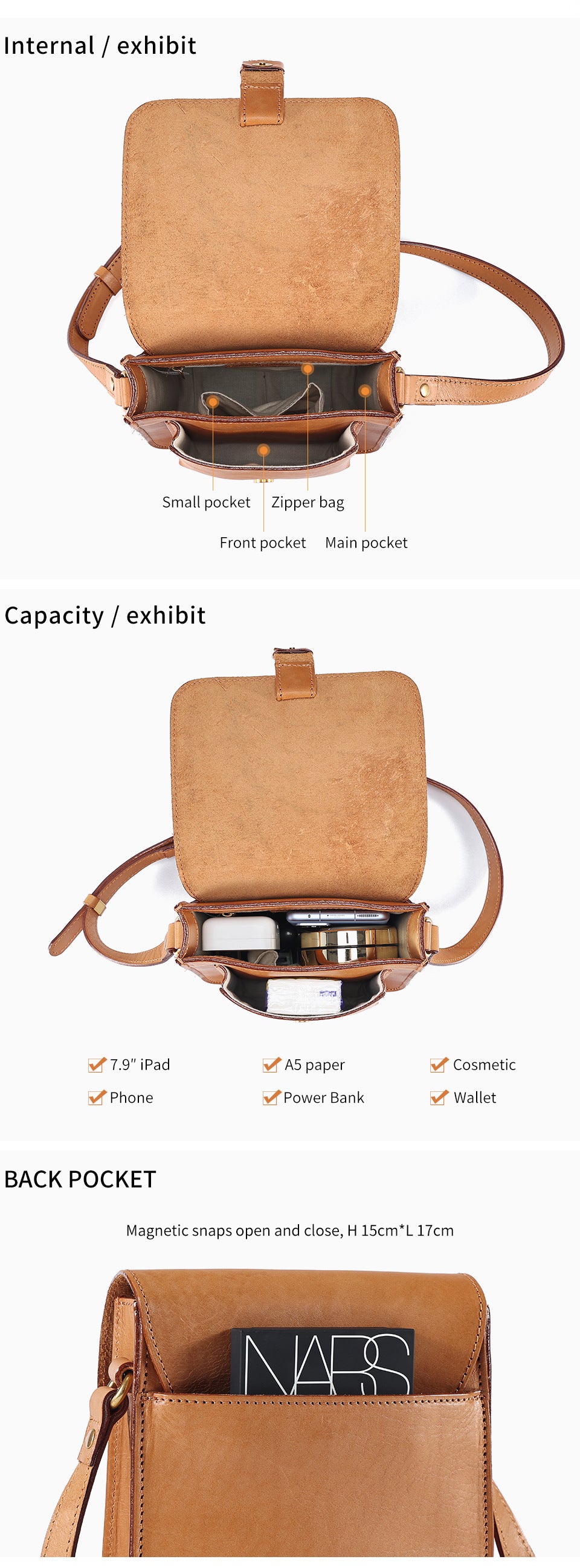 Vintage Vegetable-Tanned Leather Flap Bag-crossbody bags-Red-Free Shipping Leatheretro