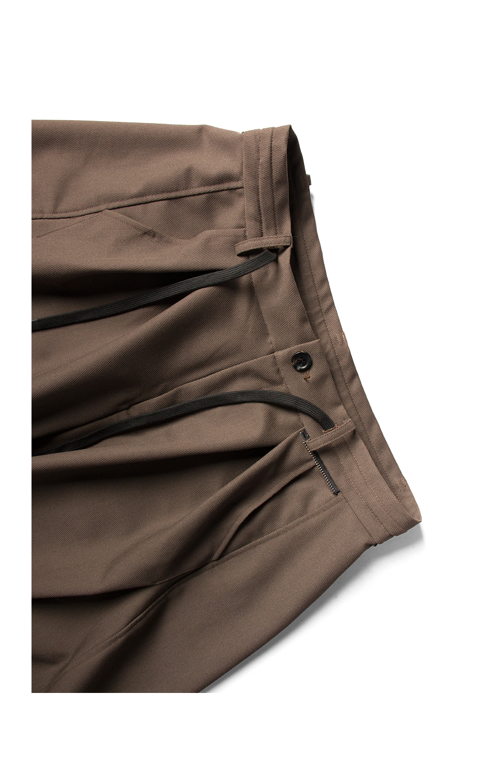 RELABEL Double-Layer Vertical & Horizontal Pleated Wide-Leg Trousers-Brown-XS-Free Shipping Leatheretro
