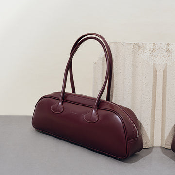 Vintage Bowling Bag – New Design Multipurpose Cowhide Leather Shoulder Handbags-Handbags-White-Free Shipping Leatheretro