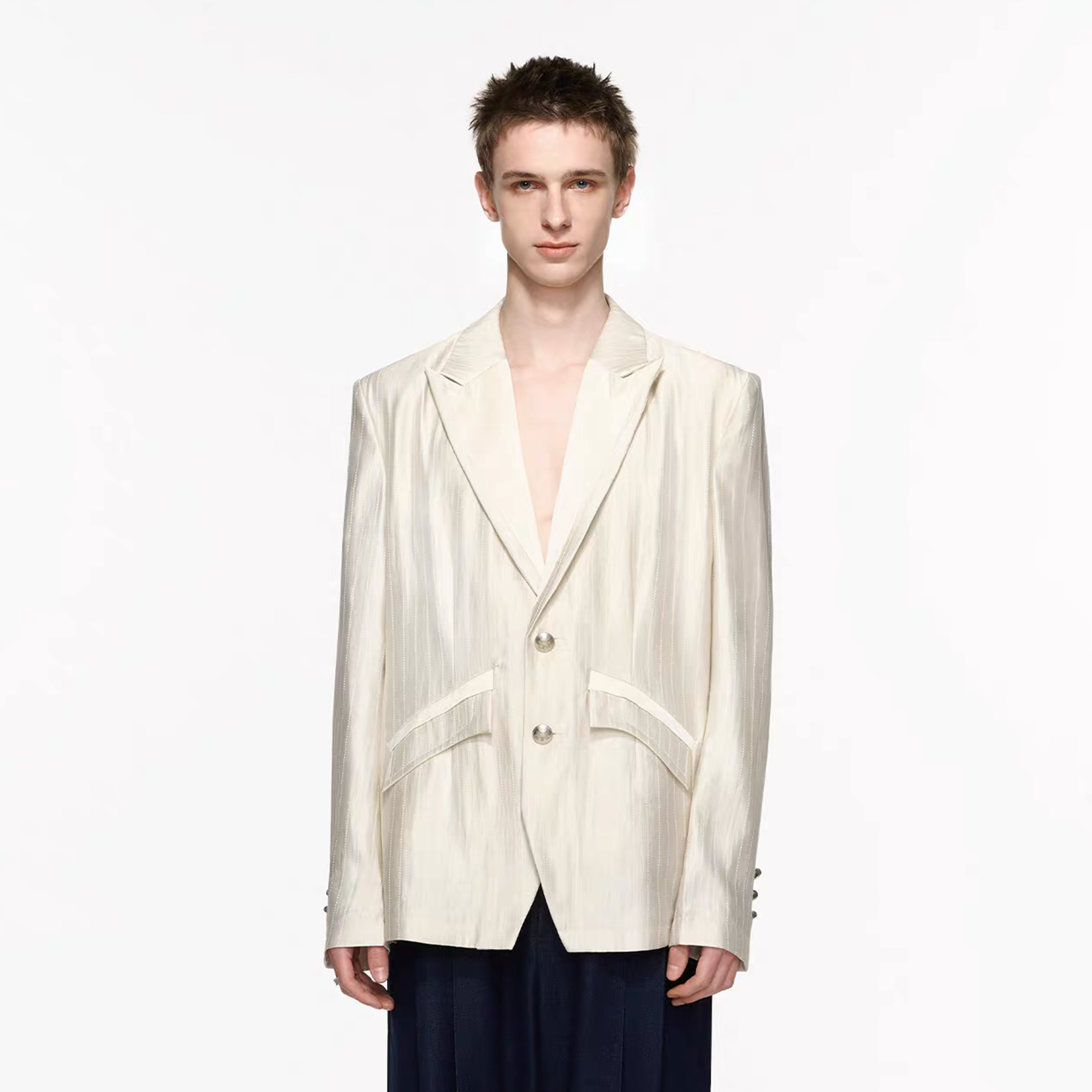 TIWILLTANG Classic Notch Lapel Blazer-Jacket-S-Free Shipping Leatheretro
