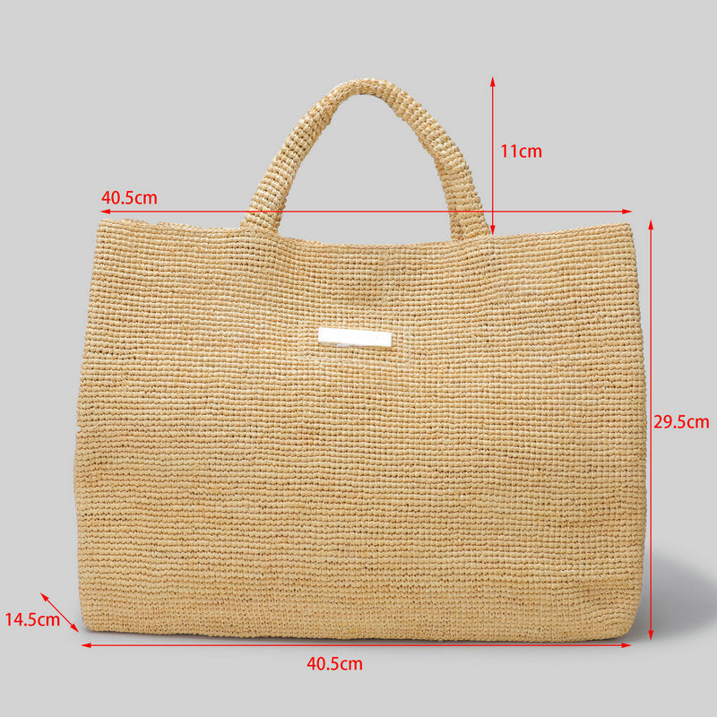 Handwoven Raffia Straw Bag-As Photo-Free Shipping Leatheretro