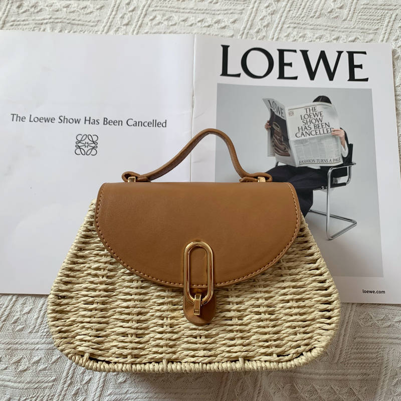 Trendy Woven Straw Crossbody Bag-Khaki-Free Shipping Leatheretro