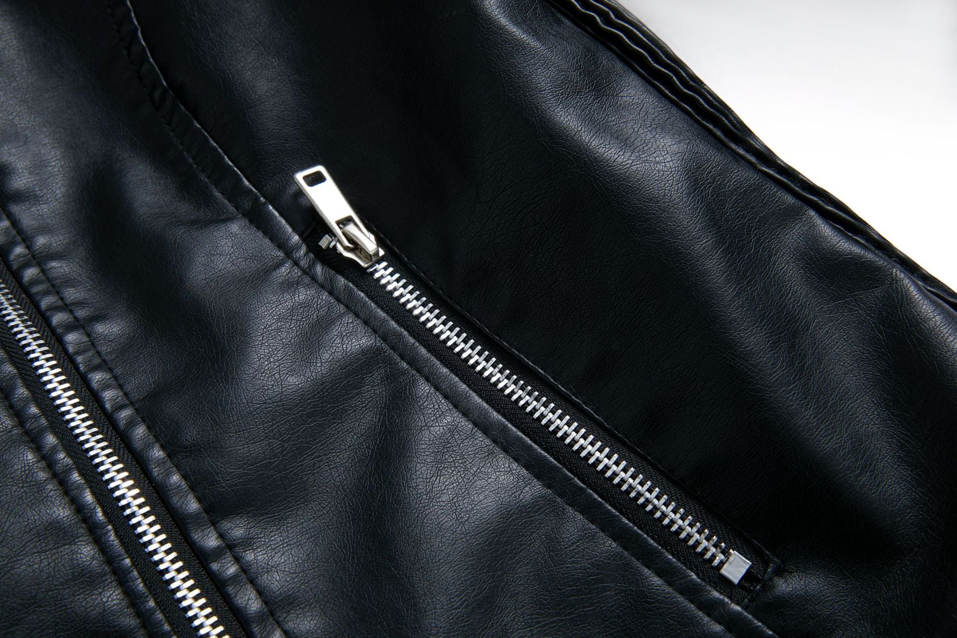 Women's Motorcycle Short Faux Leather Jacket-black-S-Free Shipping Leatheretro