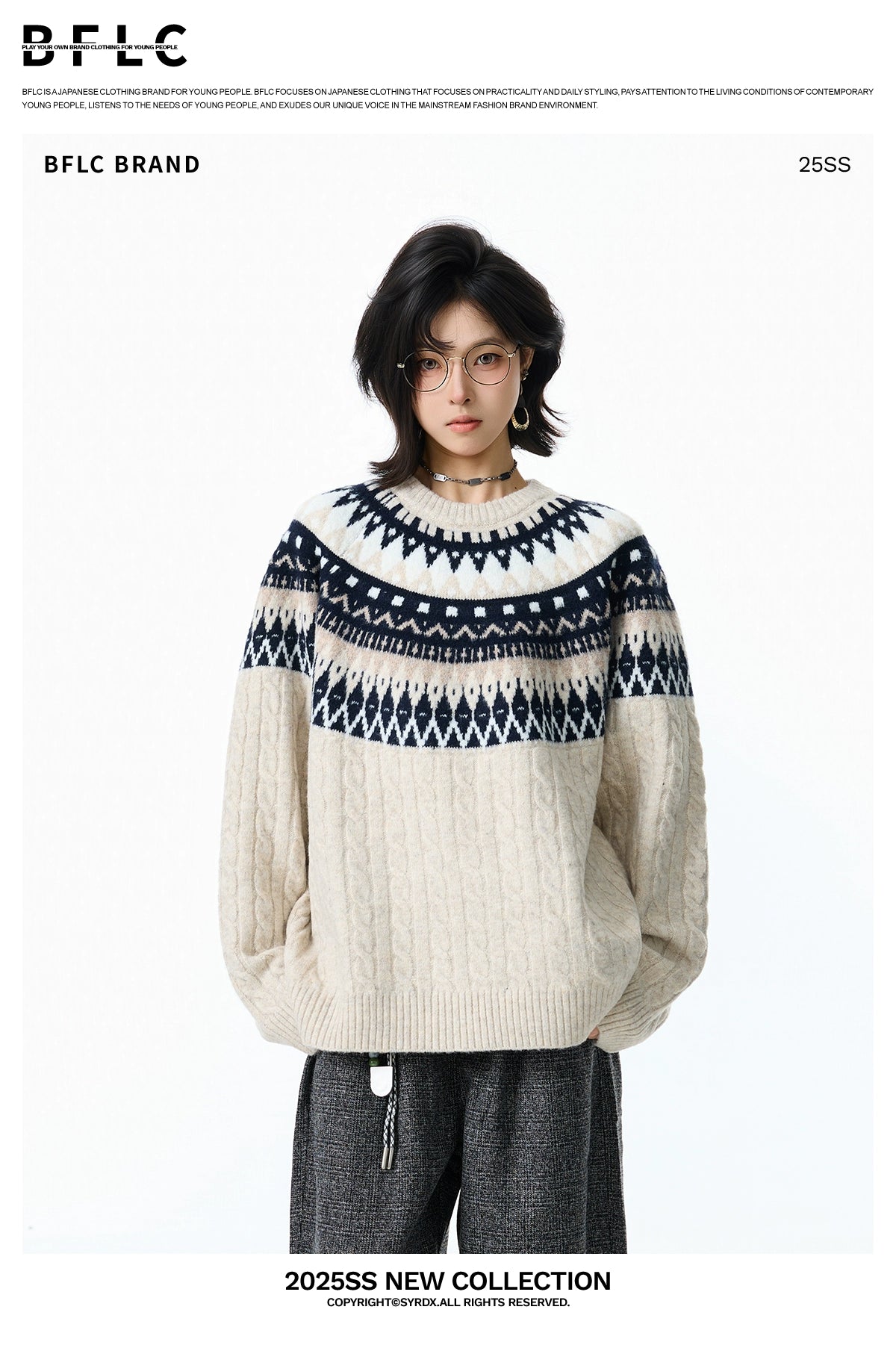 BFLC Cozy Winter & Fall Loose Pullover Knit Sweater-Apricot-M-Free Shipping Leatheretro