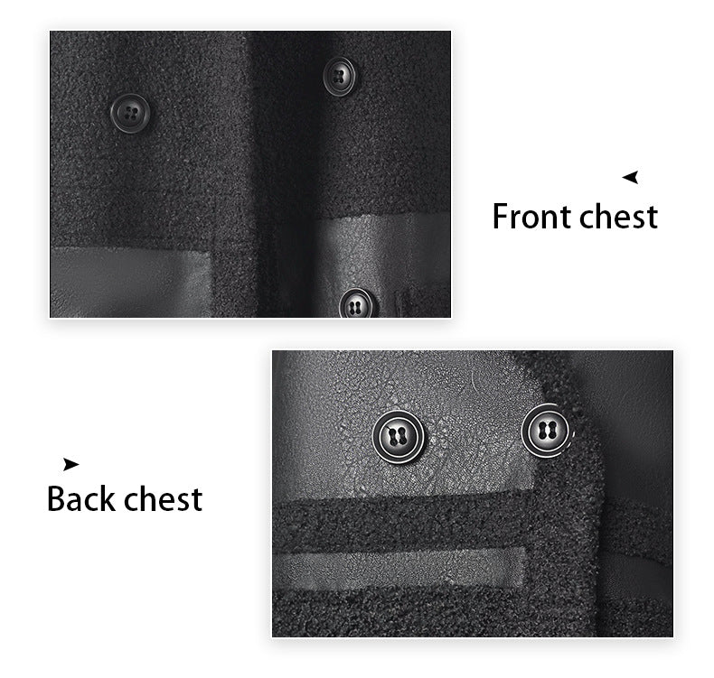 Women's Mid-Long PU Leather Jacket-Black-S 50-57kg-Free Shipping Leatheretro