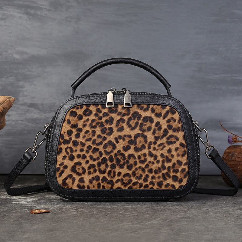 Women's Genuine Leather & Pony Hair Box Bag-Handbags-brown-Free Shipping Leatheretro