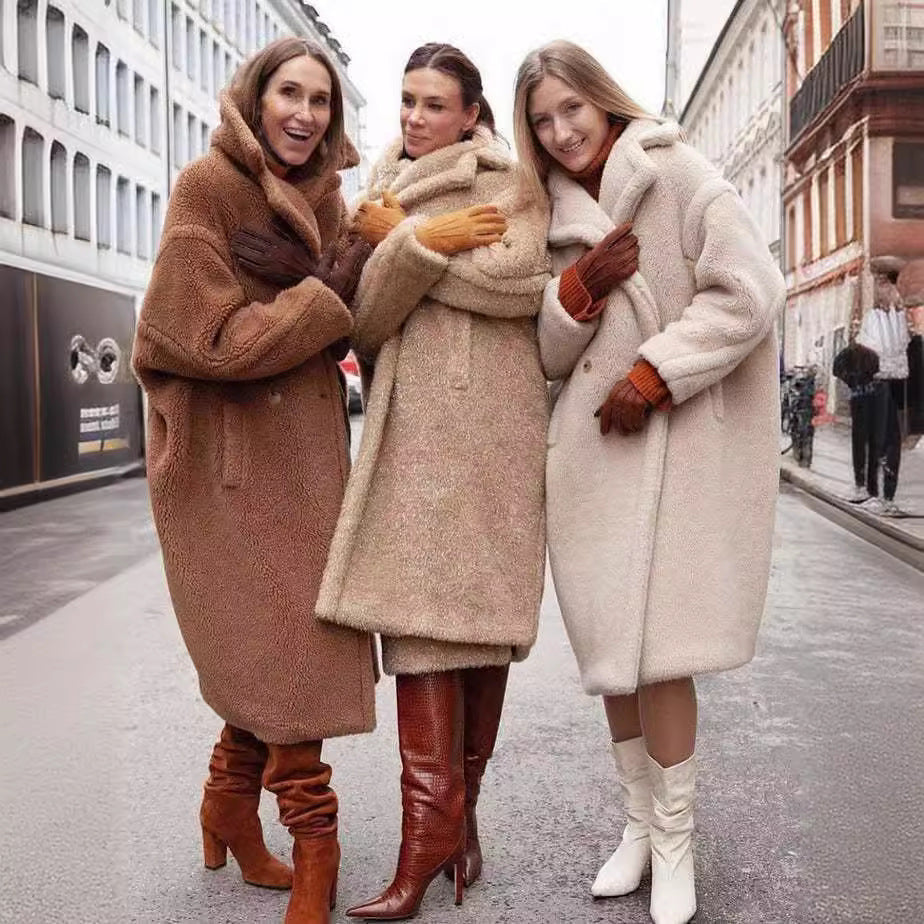 Winter Warm Faux Fur Long Outerwear for Women-Outerwear-Camel-XS-Free Shipping Leatheretro