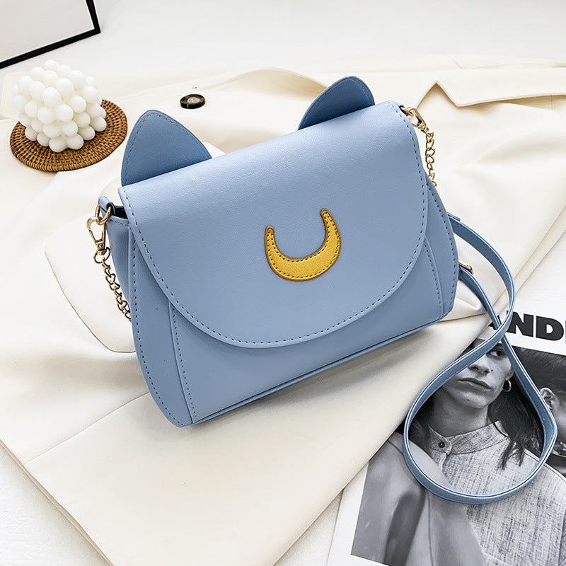 Sailor Moon Inspired Cute Cat Shoulder Bag-White-Free Shipping Leatheretro