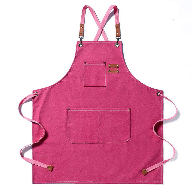 Heavy-Duty Canvas Apron – BBQ, Nail Salon, Kitchen Workwear, Home & Commercial Use-Canvas Aprons-Off-white.-Free Shipping Leatheretro